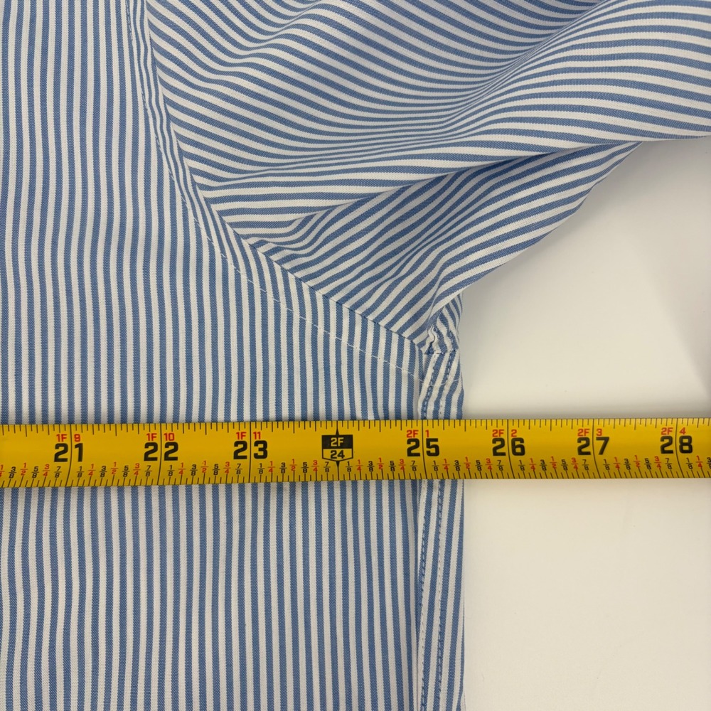 Dockers Dress Shirt Mens XL Blue White Stripe Signature Comfort Flex 2XL Fit - Picture 8 of 9